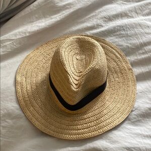 Madewell Tan Straw Hat with Black Band